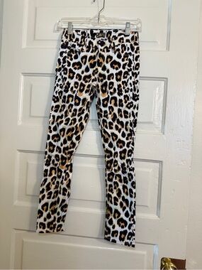 Mother Denim The Looker Crop Leopard Print Skinny Jean
